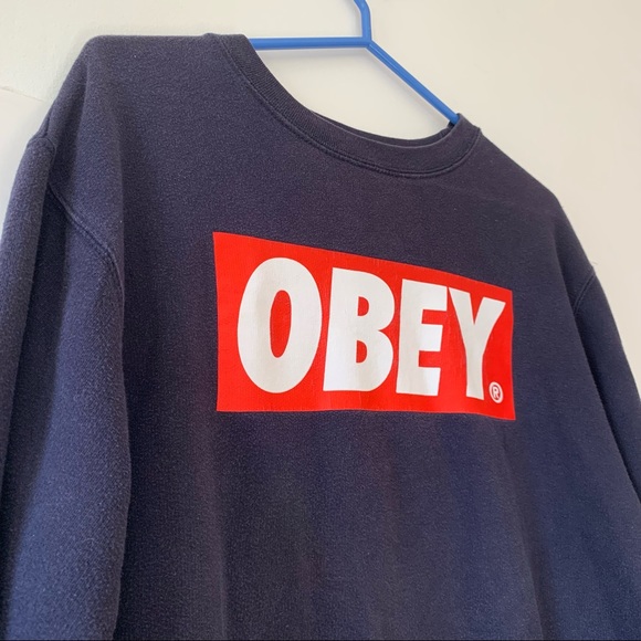 Box Logo Obey Sweater - Picture 1 of 8